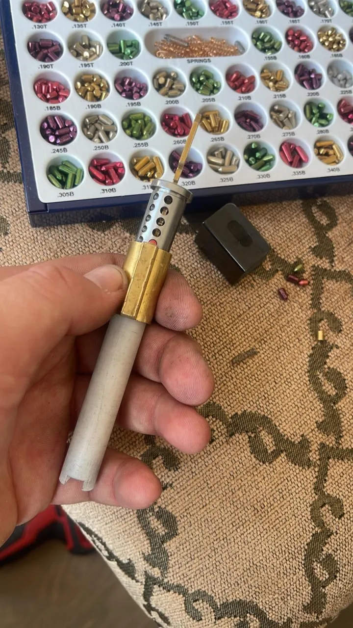 Lock cylinder rekeying in progress